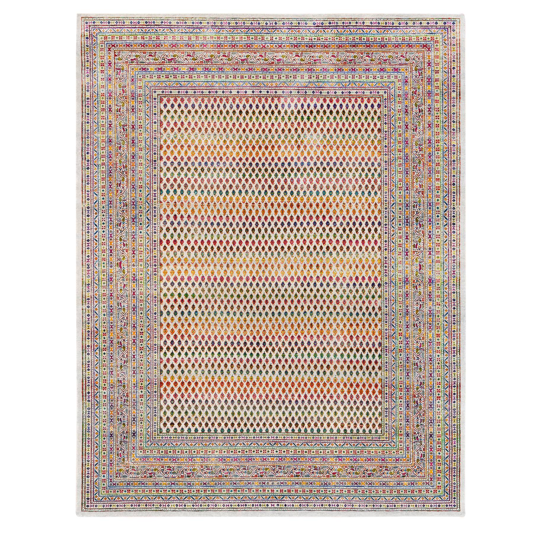 Transitional Silk Hand-Knotted Area Rug 7'9